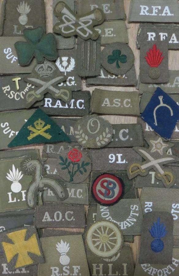 WWI BADGES CLOTH AND METAL