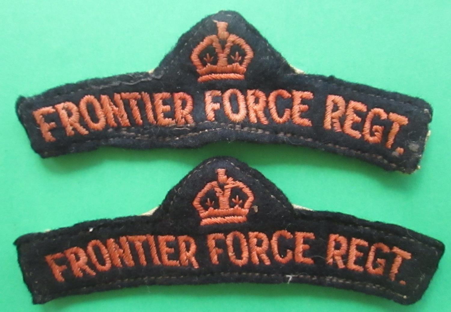 FRONTIER FORCE REGT SHOULDER TITLES