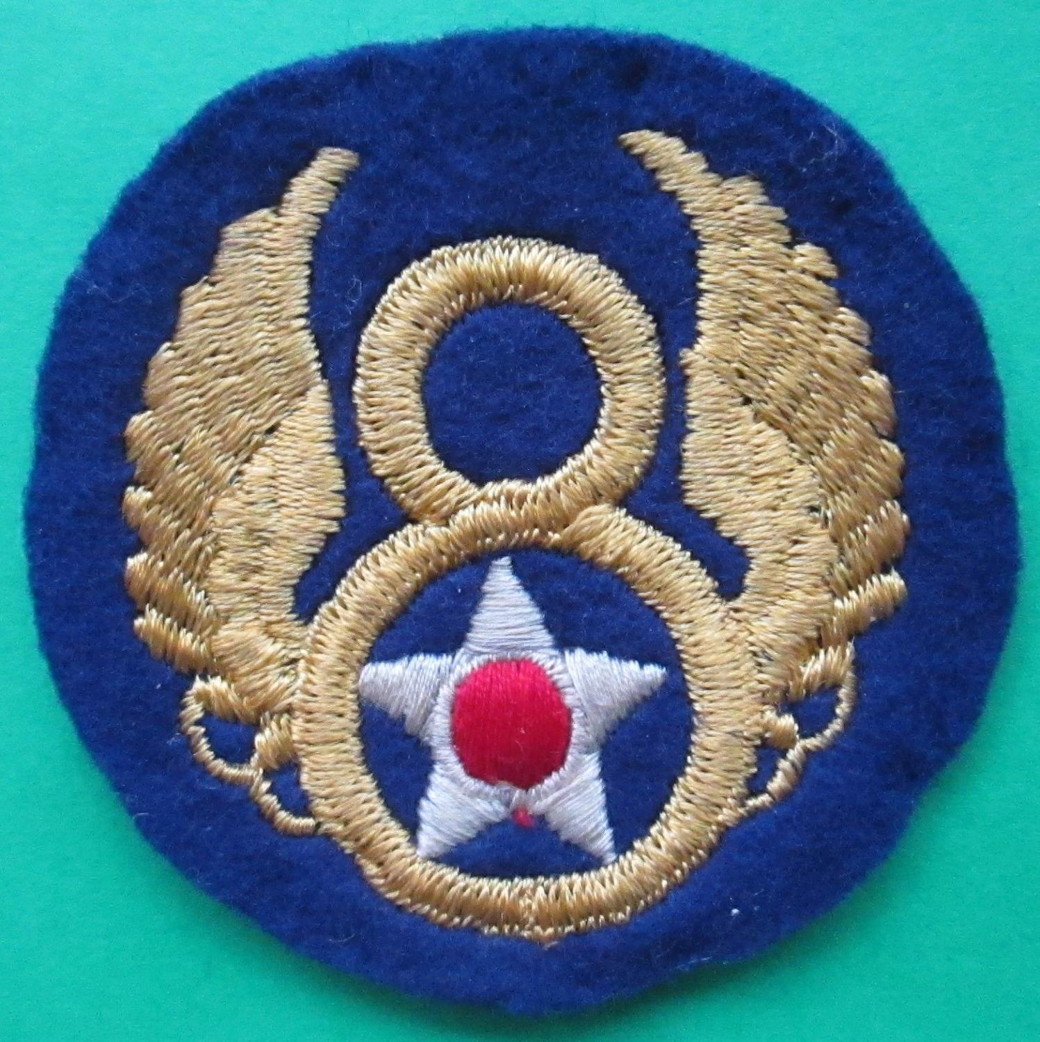 A WWII US 8TH ARMY AIR FORCE BRITISH MADE PATCH