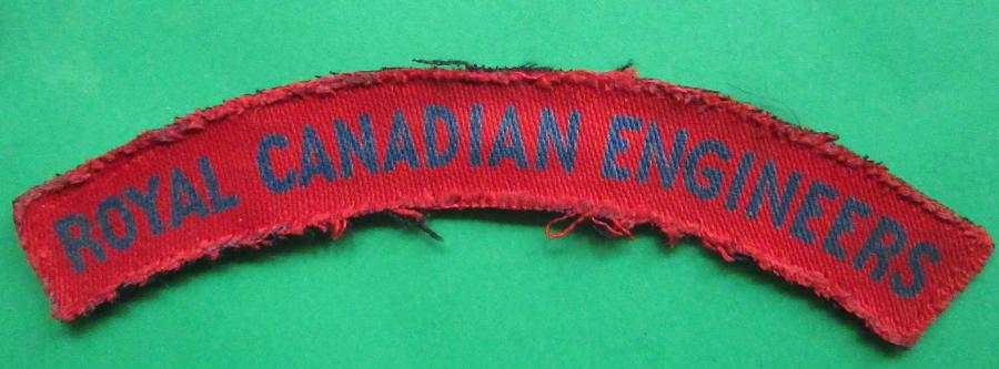A ROYAL CANADIAN ENGINEERS SHOULDER TITLE
