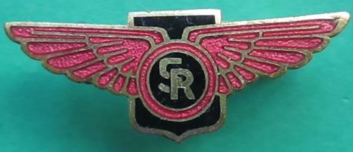 A SAUNDERS ROE CHROME LAPEL BADGE
