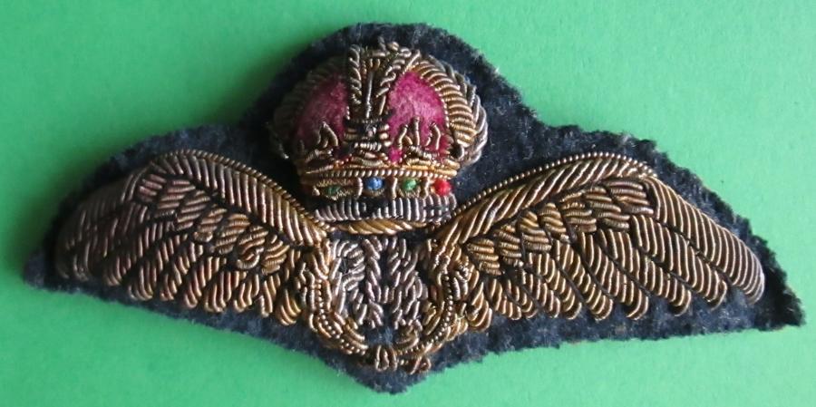 A PAIR OF RAF BULLION WIRE PILOTS WINGS
