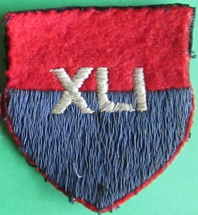 A 41st ARMY GROUP ROYAL ARTILLERY FORMATION PATCH