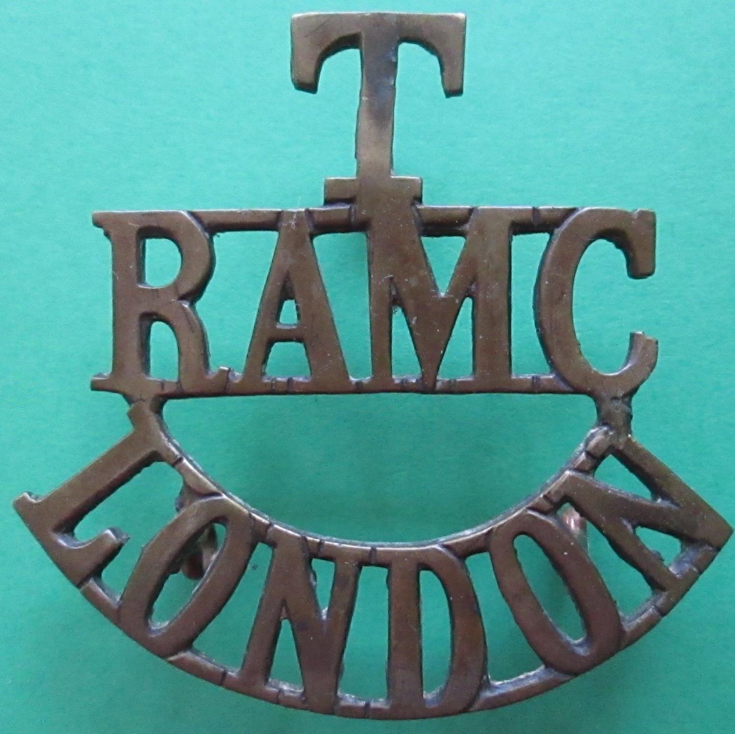 A TERRITORIAL ROYAL ARMY MEDICAL CORPS LONDON SHOULDER TITLE