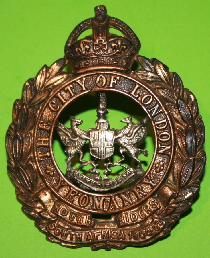 A CITY OF LONDON YEOMANRY CAP BADGE A/F CONDITION