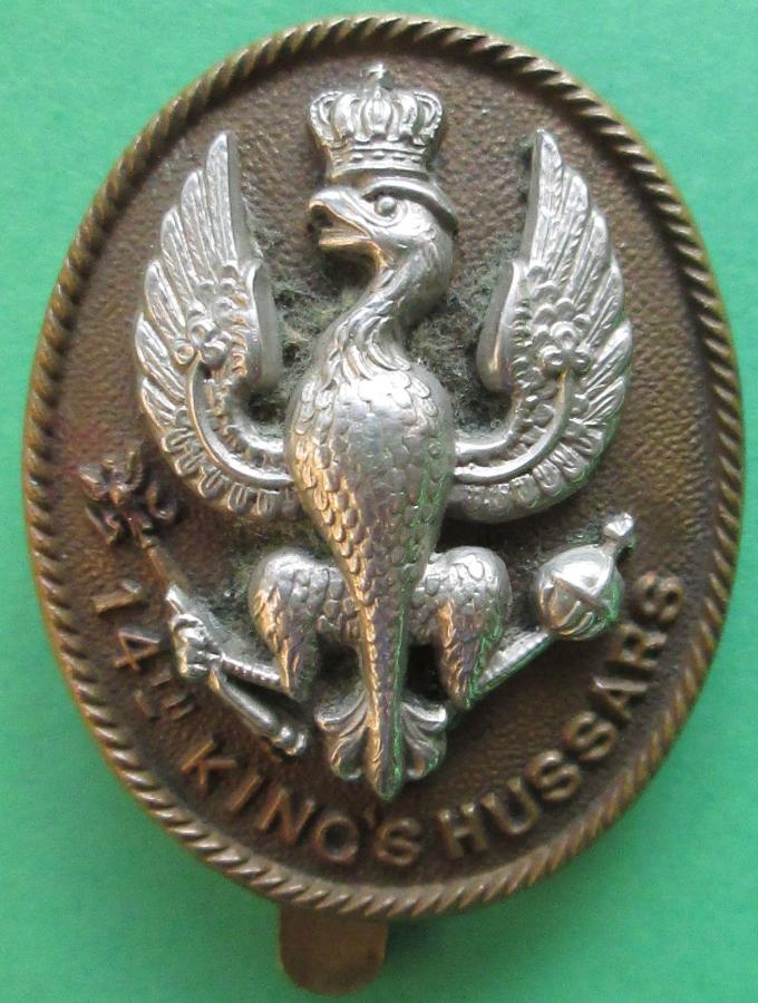 A 14TH KINGS OWN HUSSARS CAP BADGE