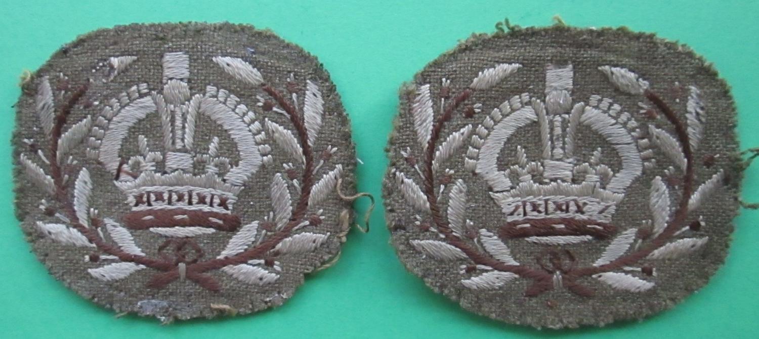 A PAIR OF MATCHING WARRANT OFFICERS ARM BADGES