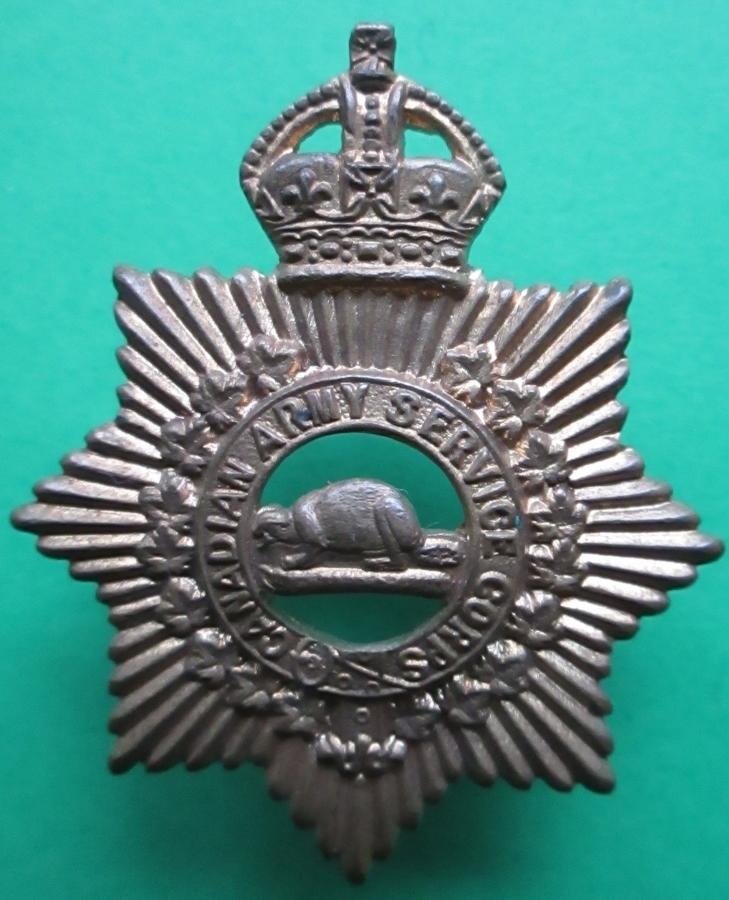 A COLLAR BADGE FOR THE CANADIAN ARMY SERVICE CORPS