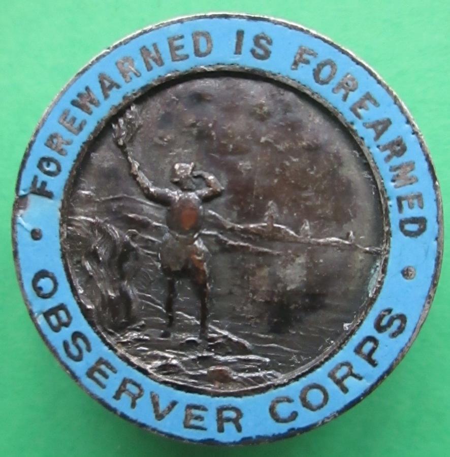 A WWII PRE ROYAL EXAMPLE OF THE OBSERVER CORPS LAPEL BADGE