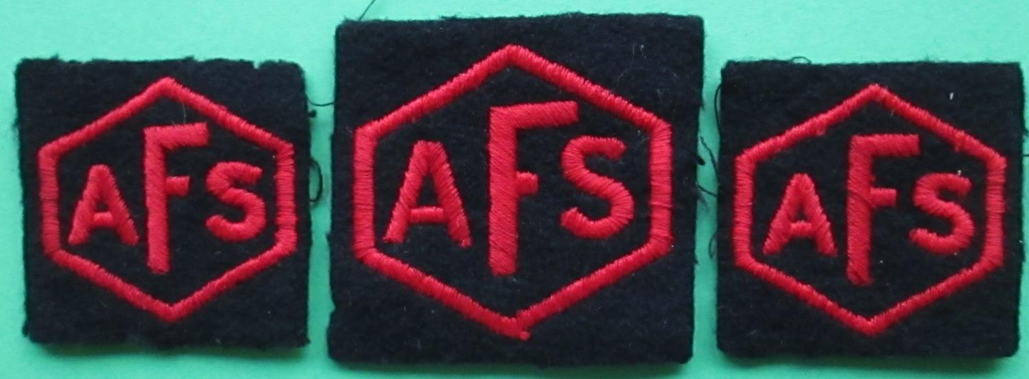 A SET OF PATCHES FOR THE AUXILLARY FIRE SERVICE