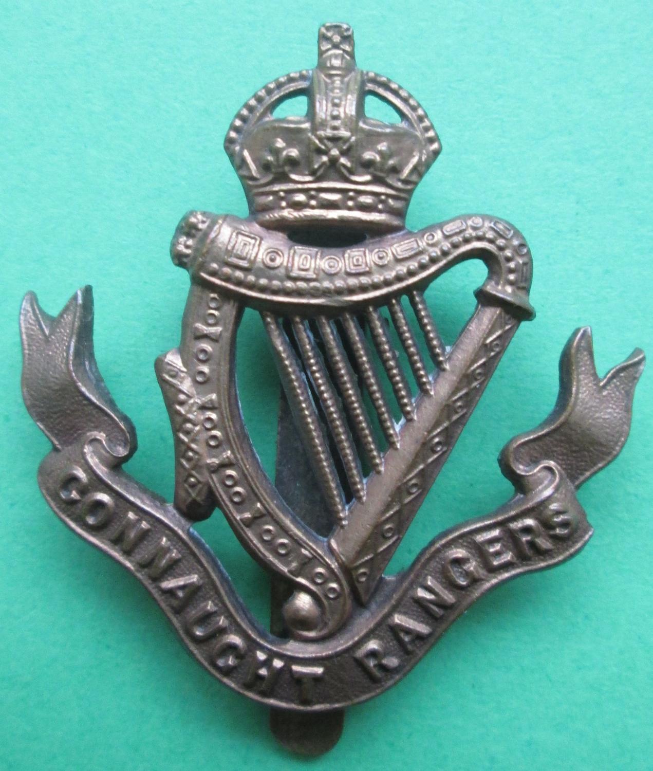 A CONNAUGHT RANGERS OTHER RANKS CAP BADGE