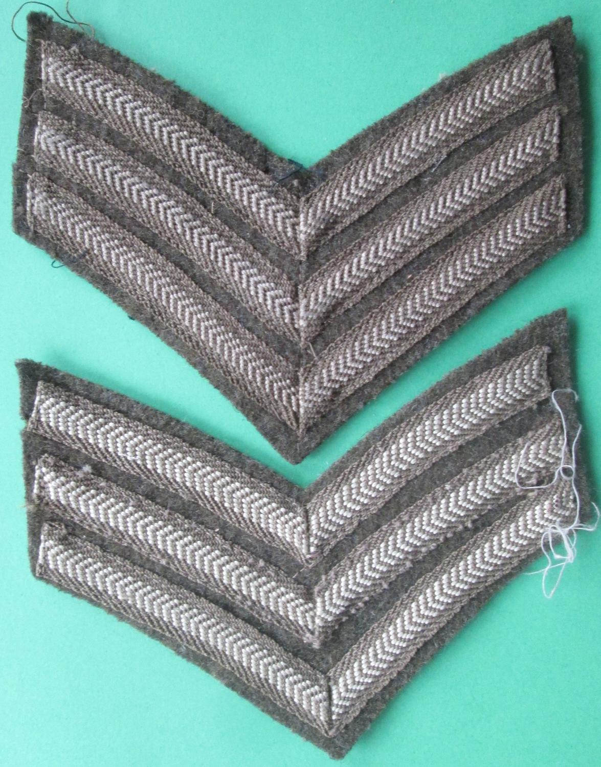A GOOD PAIR OF WWII ARMY SGTS STRIPES
