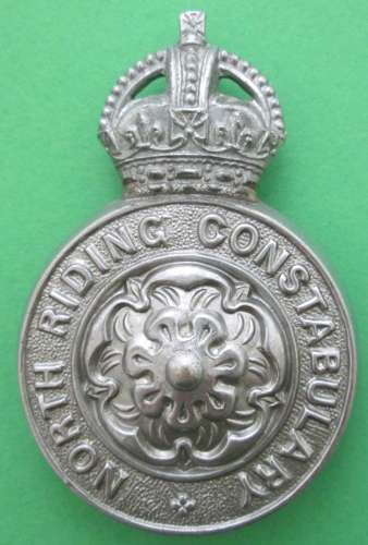 A NORTH RIDING CONSTABULARY POLICE BADGE