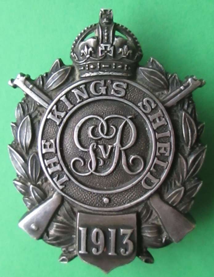 A RARE EXAMPLE OF THE PRE WWI KINGS SHIELD SHOOTING BADGE