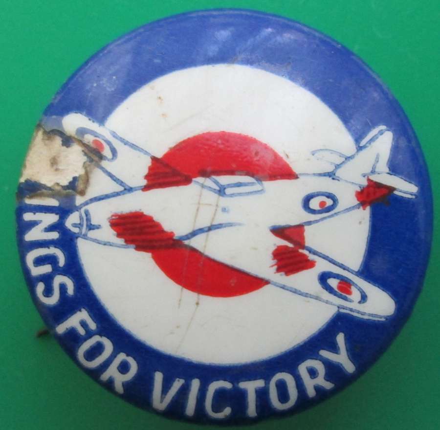 A GOOD WWII WINGS FOR VICTORY PIN BADGE