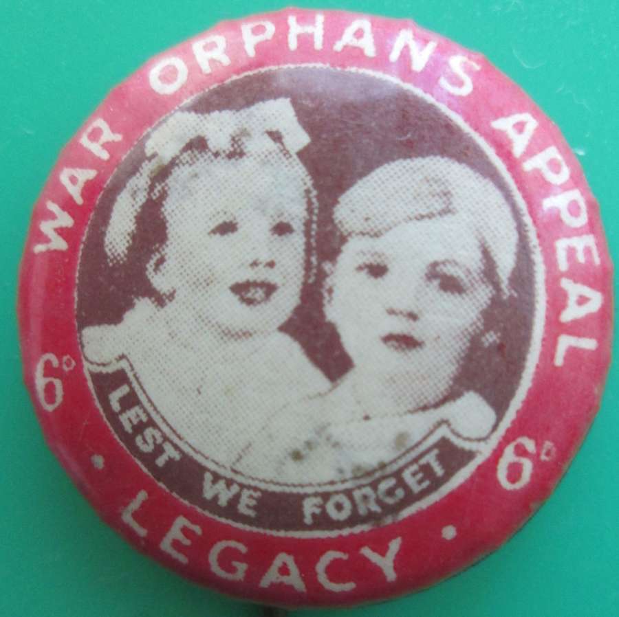 A SMALL PIN BADGE FOR THE WAR ORPHANS APPEAL LEGACY
