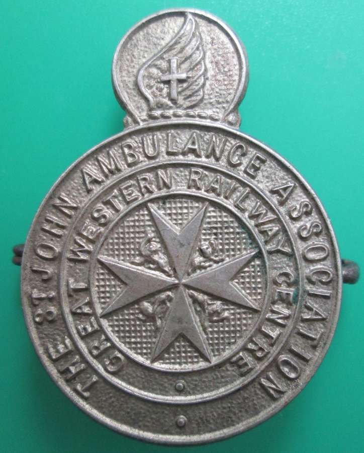 A ST JOHN AMBULANCE BADGE FOR THE GWR CENTRE