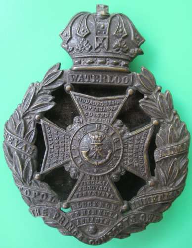A VICTORIAN PERIOD RIFLE BRIGADE HELMET PLATE