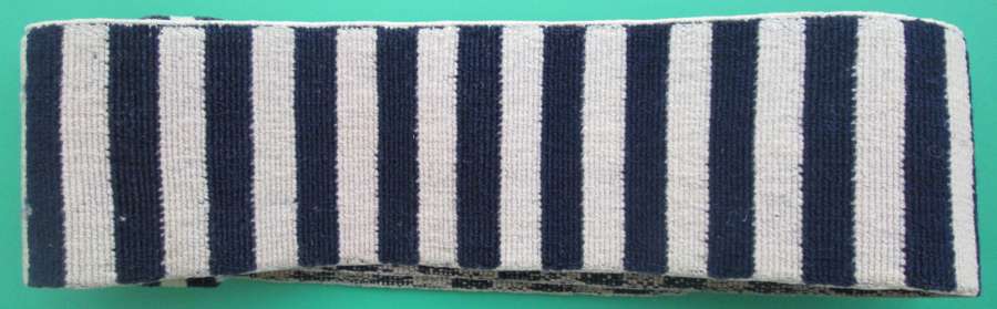 BLUE AND WHITE STRIPED WWII PERIOD MILITARY CONSTABULARY WRIST BAND