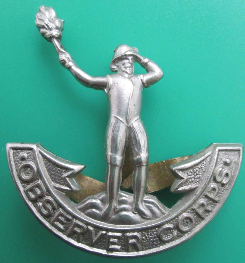 A GOOD EARLY WAR OBSERVER CORPS OTHER RANKS CAP BADGE