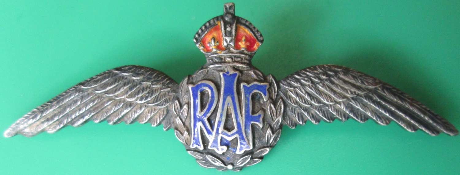 A PAIR OF SILVER RAF WINGS