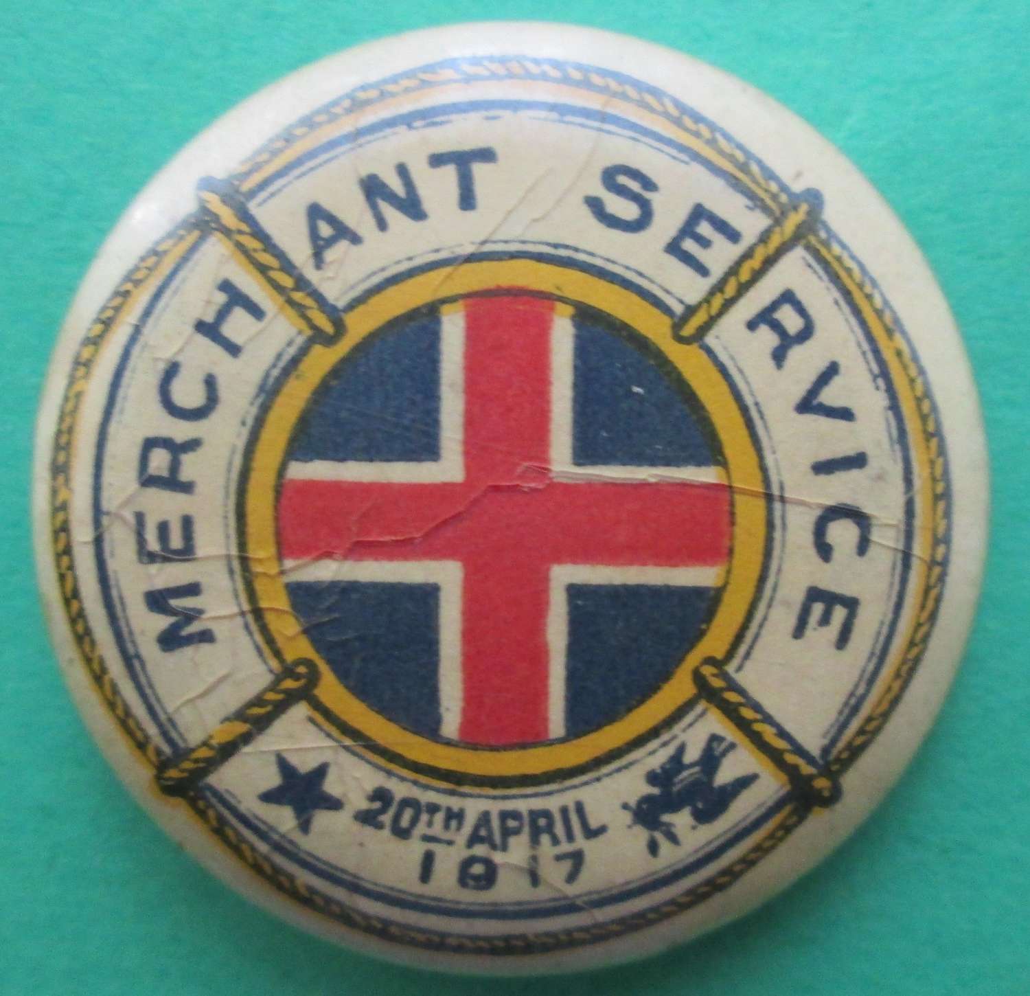 WWI AUSTRALIAN MERCHANT NAVY DAY BADGE 20th APRIL 1917 