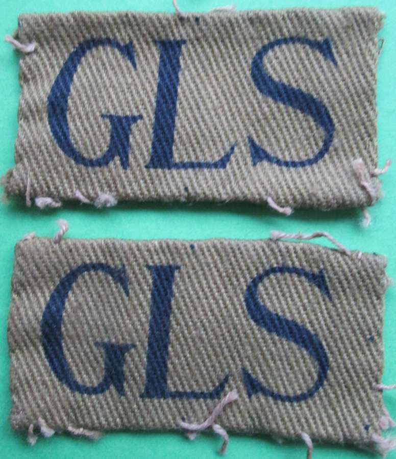 A PAIR OF GLOUCESTERSHIRE HOME GUARD DESIGNATION FLASHES