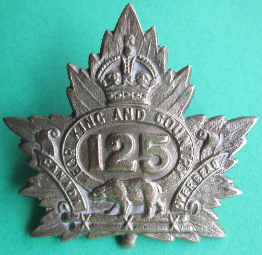 A CANADIAN 125TH INFANTRY BATTALION BADGE