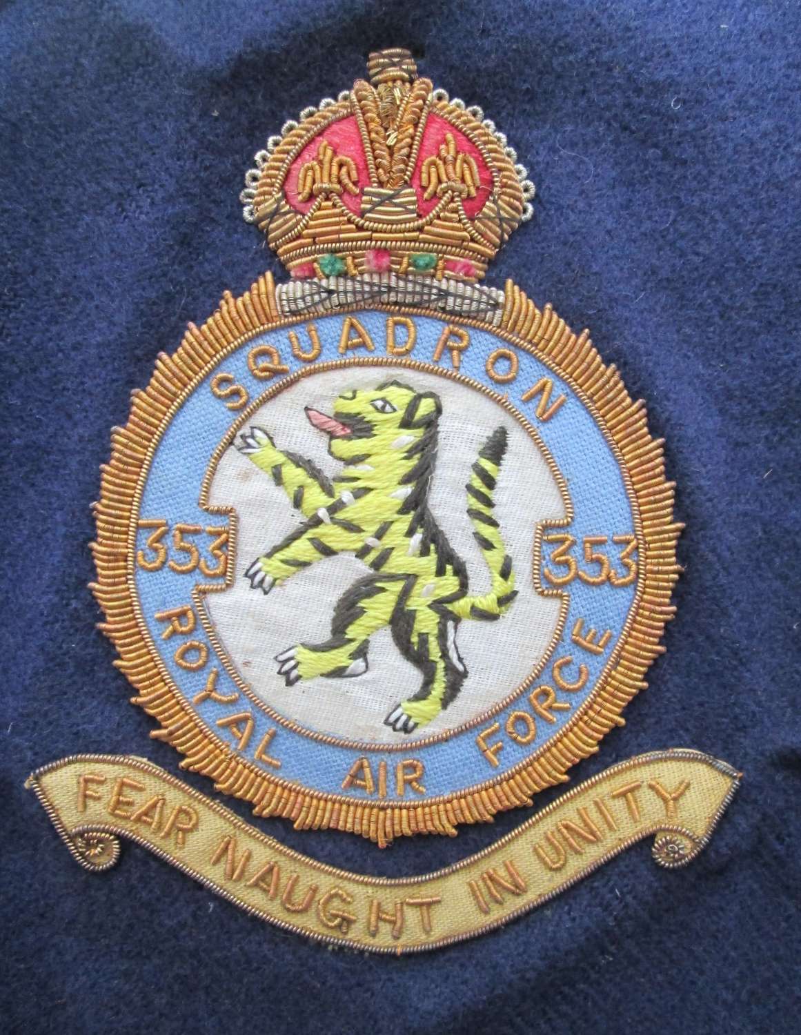 A BULLION WIRE SQUADRON 353 ROYAL AIR FORCE BADGE
