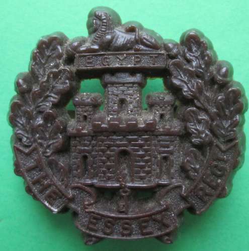 A PLASTIC ESSEX REGIMENT CAP BADGE