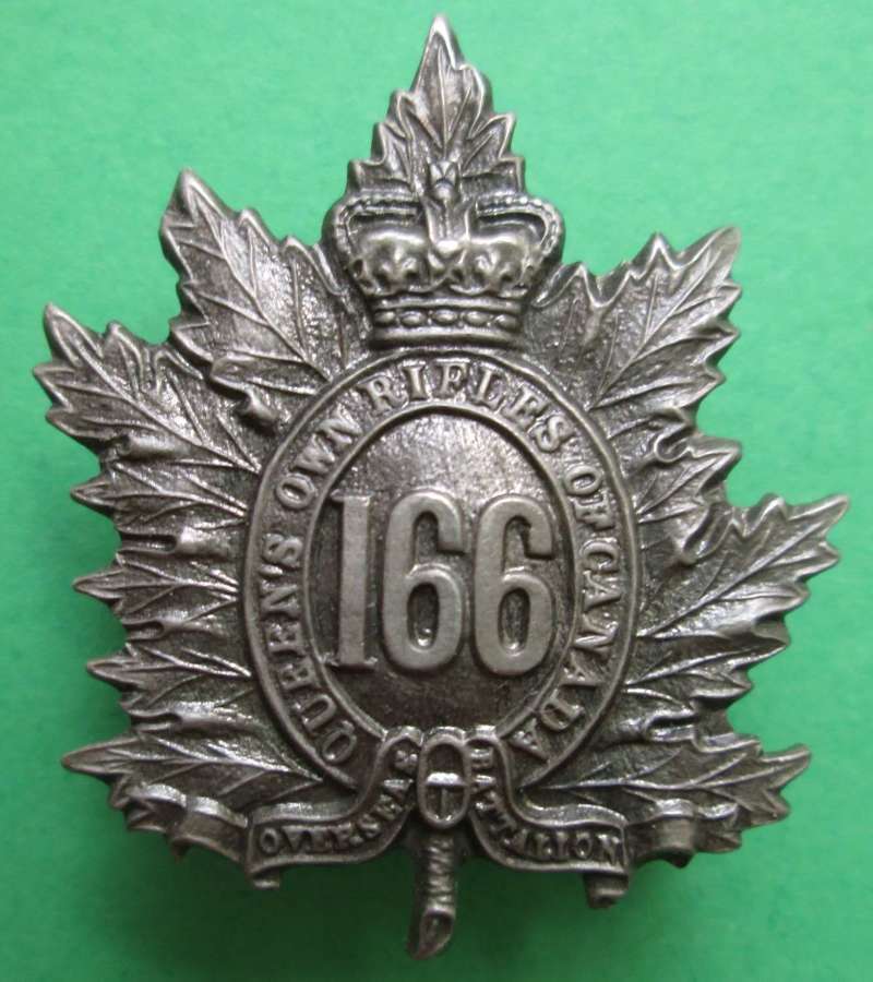 OFFICERS CANADIAN 166TH INFANTRY BATTALION BADGE
