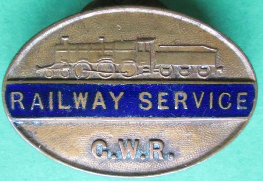 A RAILWAY SERVICE LAPEL BADGE FOR THE G.W.R