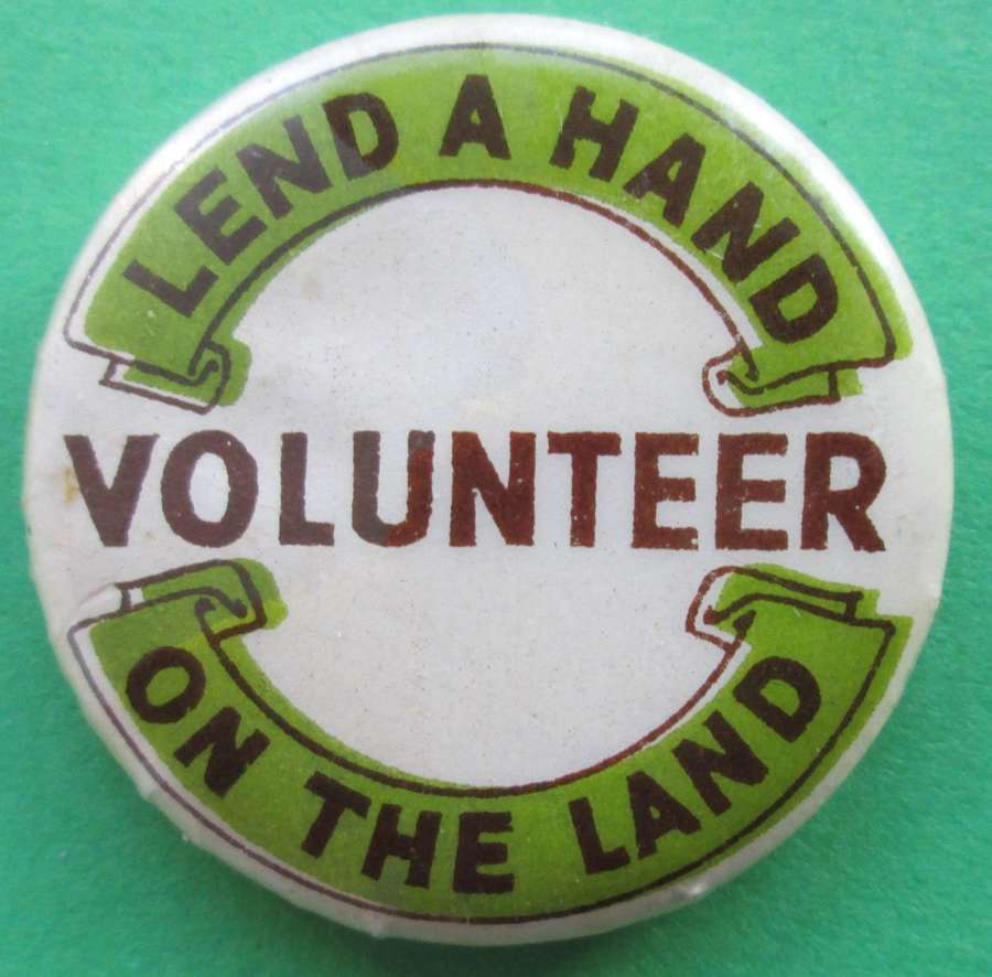 WWII "LEND A HAND ON THE LAND" VOLUTEER PIN BADGE