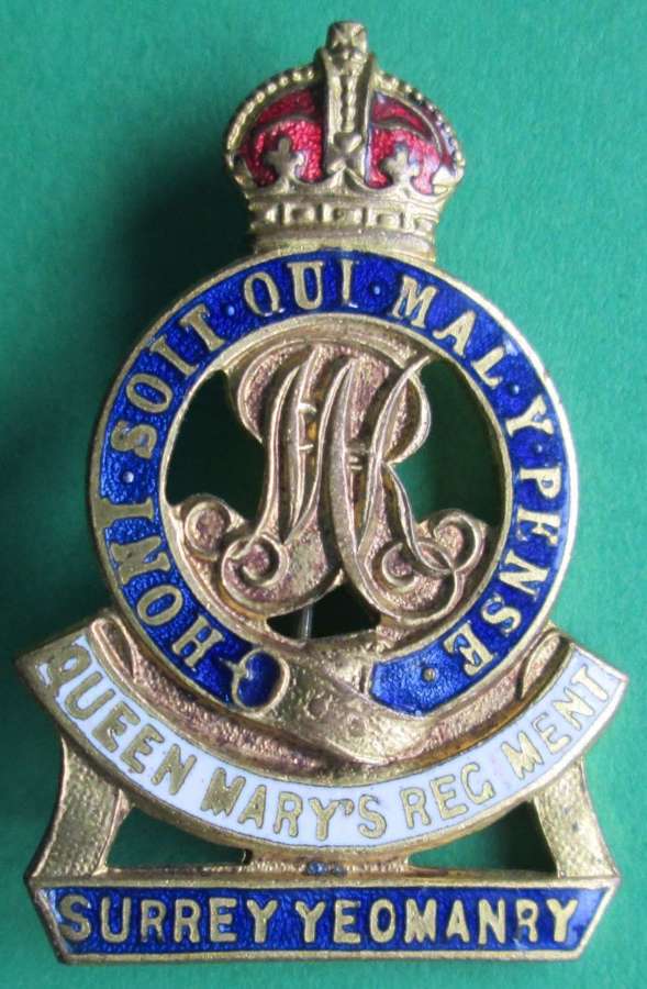 A SWEETHEART BROOCH FOR THE SURREY YEOMANRY