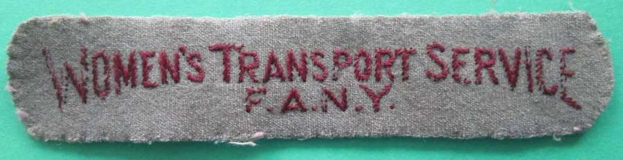 WOMEN'S TRANSPORT SERVICE F.A.N.Y SHOULDER TITLE
