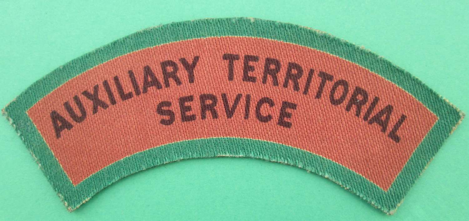 AN AUXILIARY TERRITORIAL SERVICE SHOULDER TITLE
