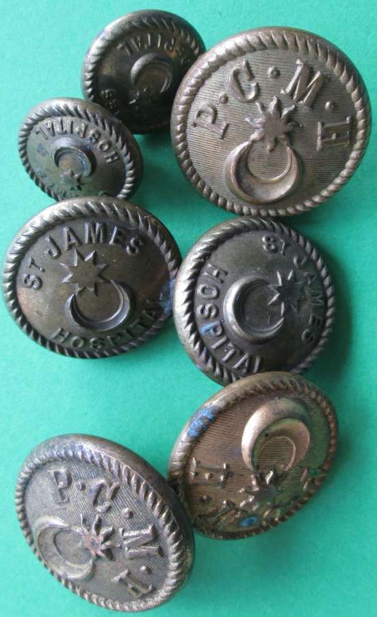 GROUP OF NURSES BUTTONS FROM ST JAMES HOSPITAL