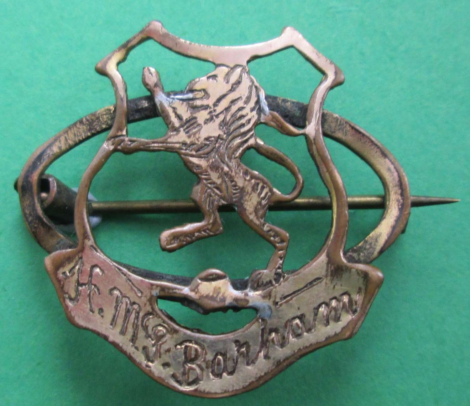 HMS DURHAM GOLD FRONTED SWEETHEART BROOCH