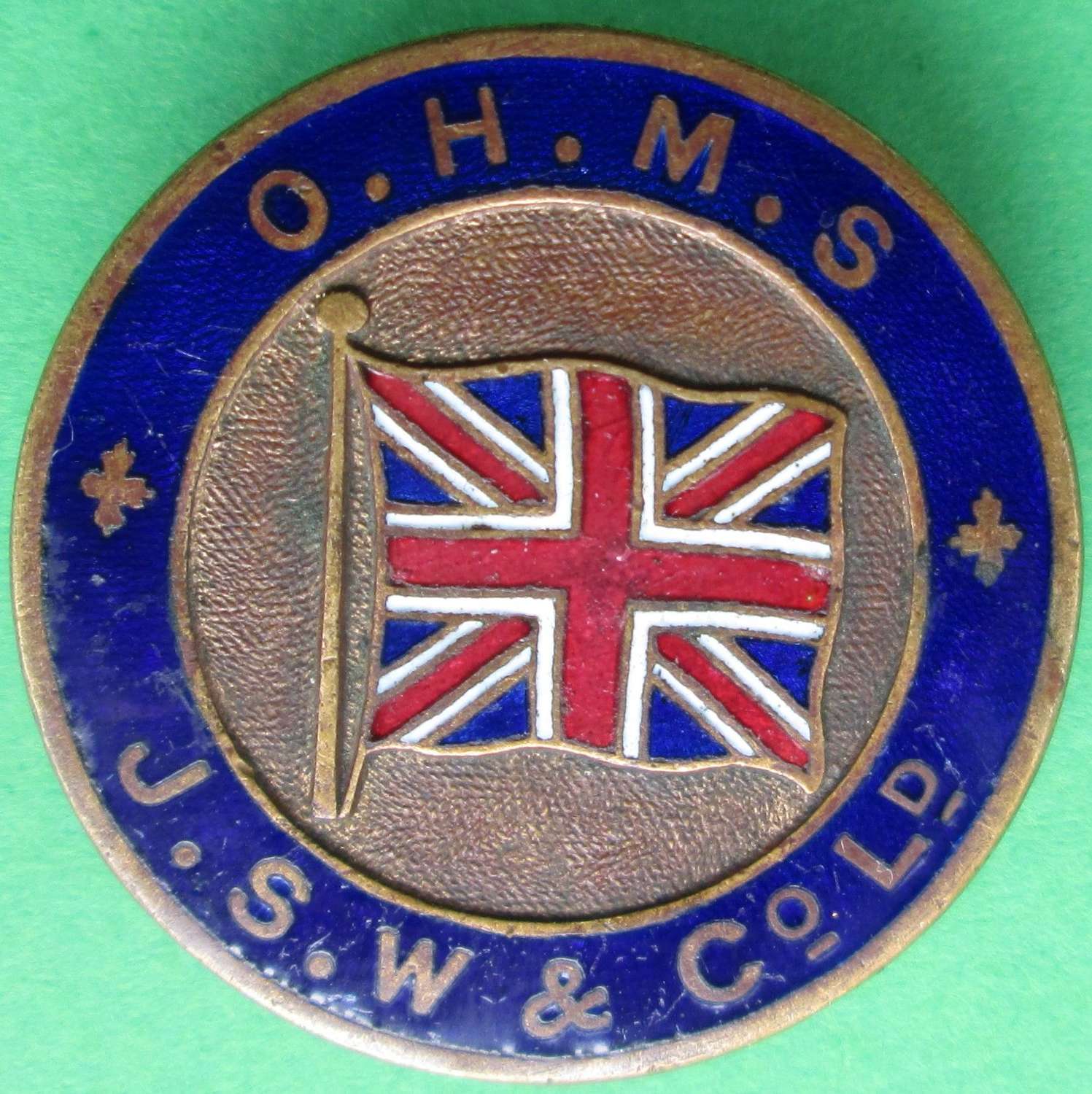 'ON HIS MAJESTY'S SERVICE' WAR SERVICE LAPEL BADGE
