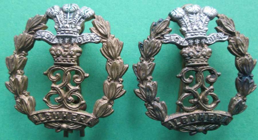 A PAIR OF MIDDLESEX REGT OTHER RANKS COLLAR DOGS