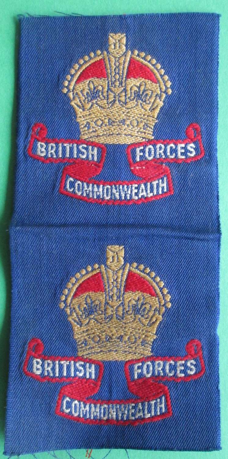 A PAIR OF BRITISH COMMONWEALTH FORCES FORMATION SIGNS