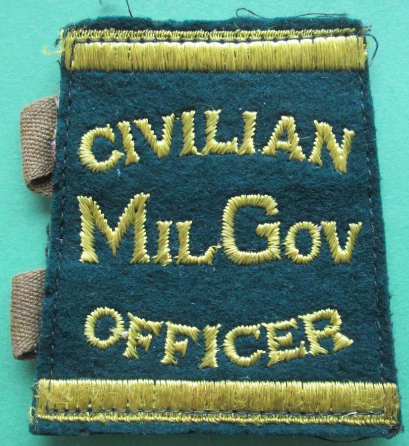 CIVILIAN MILITARY GOVERNMENT OFFICER SLIP ON SHOULDER TITLE