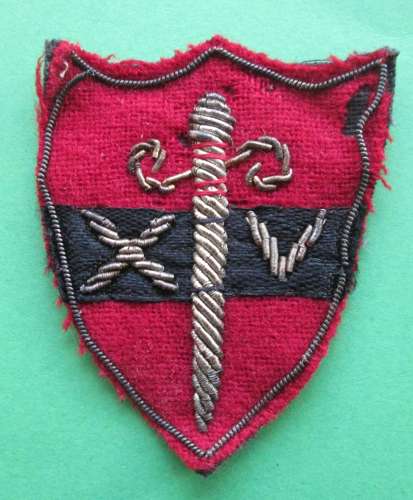 A 14th ARMY GROUP FORMATION SIGN IN BULLION WIRE