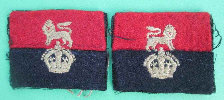 PAIR OF WAR OFFICE CONTROLLED UNITS 1ST PATTERN FORMATION SIGNS