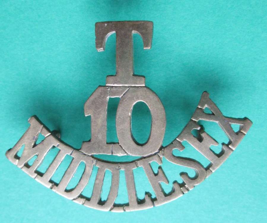 10th MIDDLESEX TERRITORIALS METAL SHOULDER TITLE