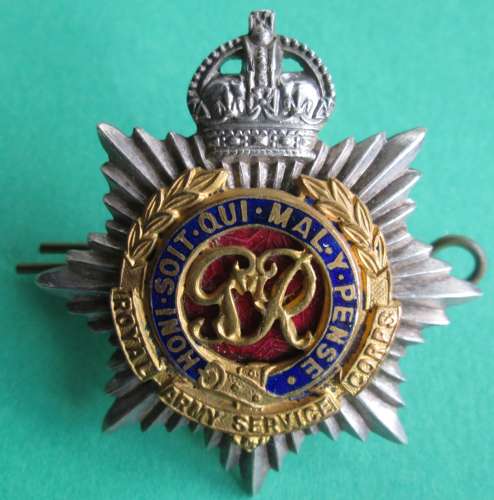 A ROYAL ARMY SERVICE CORPS OFFICERS BADGE