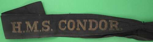 A WWII FLEET AIR ARM TRAINING STATION CAP TALLY FOR H.M.S. CONDOR.